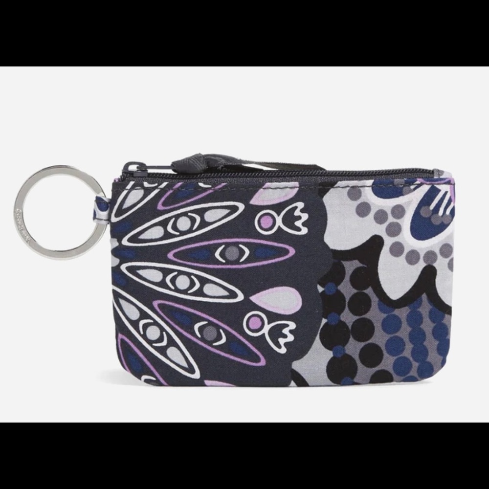 Vera Bradley Zip ID Case in Mimosa Medallion & Grey Lanyard BNWT